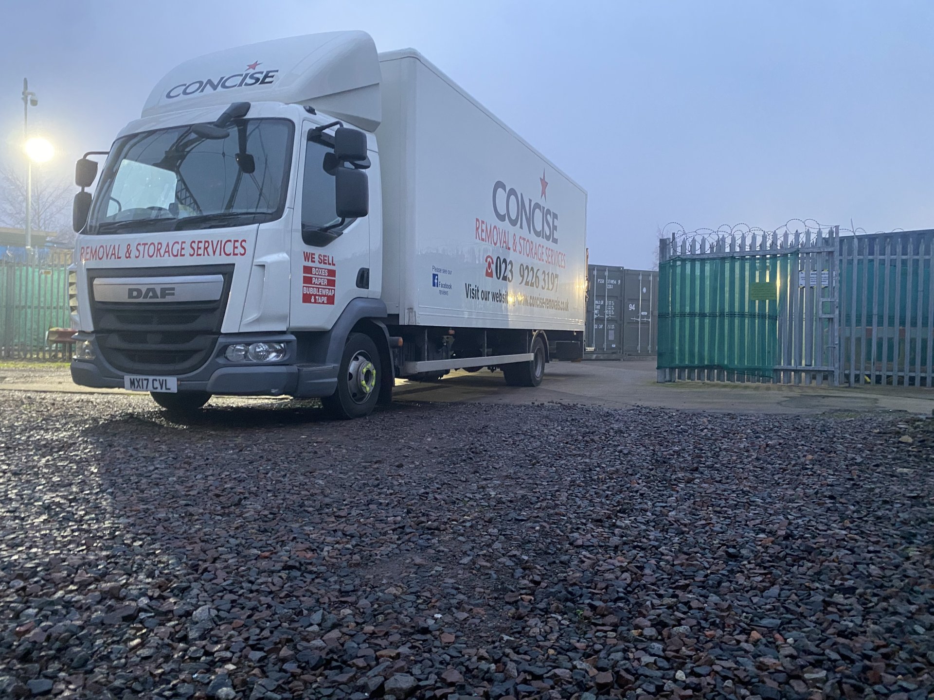 a lorry on a storage yard